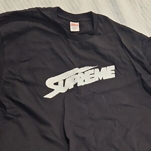 Supreme Black Tee with White Logo